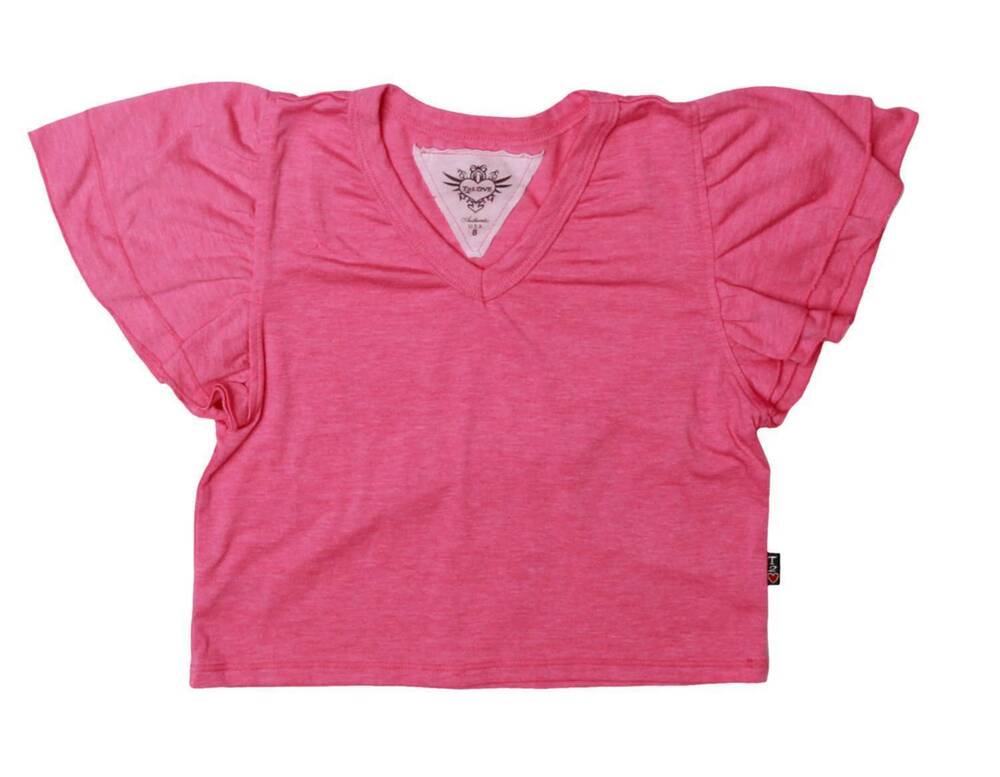 NEW T2LOVE kids' sleeve v neck top in barbie pink